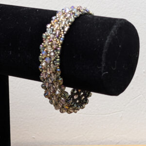 Rounded light Blue and Gold Bead