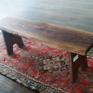Walnut Bench with Wood Legs