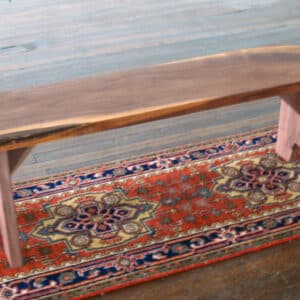 Walnut Bench with Wood Legs