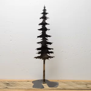 Metal Pine Tree with Base